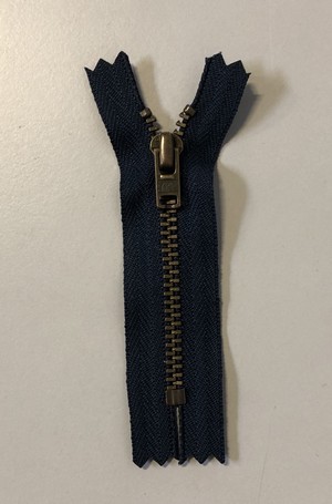 YKK Metal Jeanszipper A.M. not-dividable 4mm/8cm, D. Bleu 560